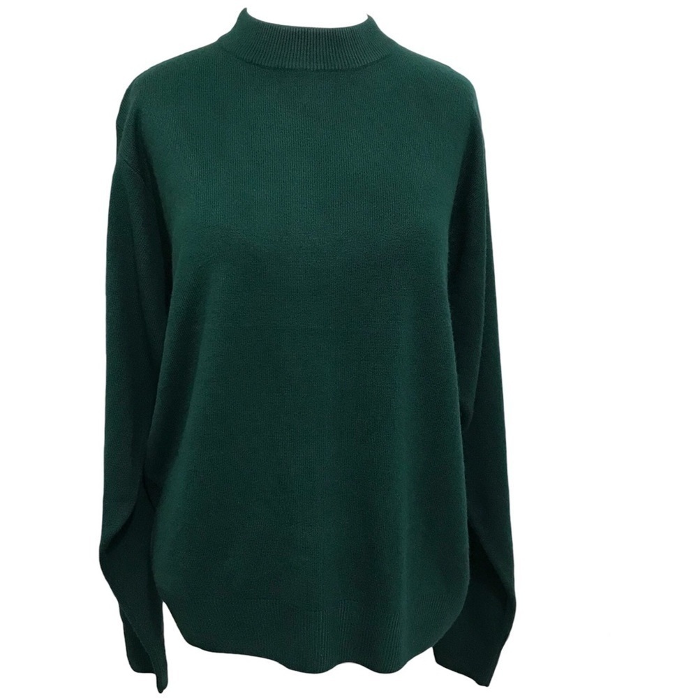 Sag Harbor Vintage Green Mock Neck Sweater Size Large